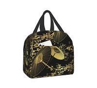 fifbird Sac à déjeuner isotherme en forme de parapluie japonais doré - Étanche - Pour adultes - Pour le travail et les voyages