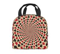 fifbird Sac à déjeuner isotherme portable - Grande capacité - Rouge et noir - Grande capacité - Réutilisable - Pour le travail, le pique-nique, l'école - Adultes