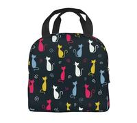 fifbird Sac à déjeuner isotherme portable - Grande capacité - Rouge et noir - Grande capacité - Réutilisable - Pour le travail, le pique-nique, l'école - Adultes