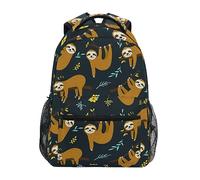 fifbird Sac à dos unisexe avec étiquette nominative, sac à dos universitaire, sac à dos tendance, décontracté, grand sac à dos de voyage, sac à dos de voyage, sac à dos mignon paresseux animal