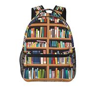fifbird Sac à dos unisexe avec imprimé bibliothèque pour l'école, l'université et les voyages