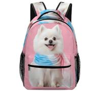 fifbird Sac à dos unisexe blanc de Poméranie trans fier, sac à dos de voyage pour ordinateur portable, sac à bandoulière double pour homme et femme, sac à dos de travail