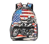 fifbird Sac à dos unisexe léger avec poche avant zippée pour ordinateur portable, sac à dos tendance décontracté pour le travail, la randonnée, le camping, sac à dos d'école, Couleur : moto, taille