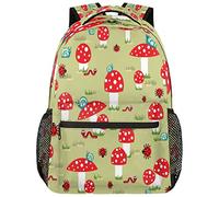 fifbird Sac à dos unisexe pour ordinateur portable, motif champignon rouge, escargots pour sac à dos léger pour l'école, le voyage, la randonnée pour homme et femme