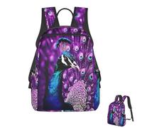 fifbird Sac à dos unisexe violet paon voyage ordinateur portable sac à dos sac à dos sac à dos décontracté randonnée sac à dos école sac à dos