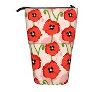 fifbird Trousse à crayons aquarelle coquelicots rouges, jolie trousse à crayons sans couture, motif floral naturel, pochette à stylos, durable, pour étudiants, adolescents, multicolore, Taille unique,