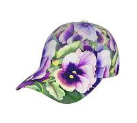 fifbird Violet Bleu Vert Camouflage Zèbre Rayures Imprimé Tylish Curved-Brim Baseball Cap - Full Print Polyester Hat pour toutes les saisons et sexes, Pensée Perf, Taille unique