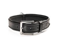 Fifffi Lilly Collier pour chien en cuir de veau véritable Noir Taille XL