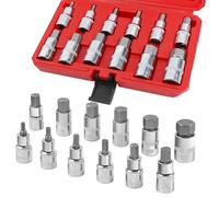 fifibang 12Pcs jeu de douilles Allen 1/2", Douilles à choc hexagonales, Set de Douilles mâles à 6 pans en Acier 5, 6, 7, 8, 10, 12, 14, 16, 17, 18, 19, 22 mm, Adaptateur de Douille Interne Hexagonale
