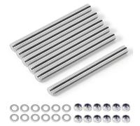 FIFIBANG 6 Pezzi Tige Filetée, M8*200mm Tiges Filetées en Acier Inoxydable, Filettato Per l'Assemblaggio di Mobili avec Paquet Hex Écrous et Rondelles, pour Fabrication Industries Construction