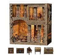 fifijoy Kit de coin de livre - Kit de maison miniature de pharaons égyptiens pour adultes et adolescents, maison de poupée BookNook Tiny House, décoration d'étagère, puzzle en bois 3D
