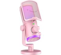 FIFINE AM6 USB/XLR Microphone PC, Gaming Microphone pour streaming Podcast Studio, Microphone USBC, Rose