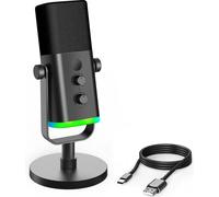 FIFINE AM8 USB/XLR Gaming Microphone pour streaming podcast studio, USB Dynamic Microphone PC, noir