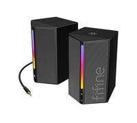 FIFINE AmpliGame A20 Haut-parleurs d'ordinateur de bureau avec RVB, contrôle du volume, haut-parleurs de jeu alimentés par USB avec câble audio auxiliaire de 3,5 mm pour ordinateur portable, moniteur,