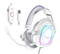 FIFINE AmpliGame H13 Casque de jeu PC : éclairage RVB fluide, son surround 7.1, micro amovible, coussinets ergonomiques avec boîtier de contrôle USB, pour PC, ordinateur portable, Mac, PS4, PS5