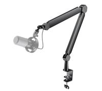 FIFINE BM66 Bras de micro avec canal de gestion des câbles, entièrement réglable, support de micro en métal robuste avec pince de fixation de bureau pour enregistrement de podcast, bureau à domicile