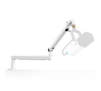 FIFINE BM88 Support de micro, bras de perche de micro, support de suspension en ciseaux à profil bas avec support de bureau, gestion des canaux des câbles, bras en métal pour enregistrement,