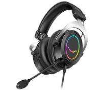FIFINE Casque de jeu avec microphone, casque supra-auriculaire filaire avec suppression passive du bruit, prise audio 3,5 mm, RGB, pour Switch, Xbox, PC, manette PS4/PS5, lecteur mobile, casque de gamer-AmpliGame H3