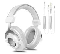 FIFINE Casque de moniteur de studio pour enregistrement sur l'oreille Casque filaire pour la surveillance de podcasts, streaming équipement confortable avec câbles amovibles jack 1/4 ou 1/8, noir, sur