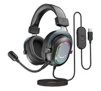 FIFINE Casque Gamer PC Casque Gaming avec Micro pour PS4 PS5 Son Surround 7.1 USB Casque Fil Gaming avec 3 Mode EQ