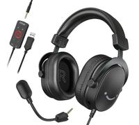 FIFINE Casque Gamer PC, Casque Gaming avec Micro pour PS4 PS5 Xbox Switch, avec Son Surround 7.1, Microphone détachable, boîtier de Commande, Prise Casque 3,5 mm