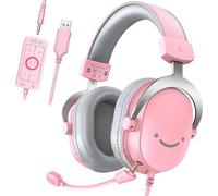 FIFINE Casque Gamer PC, Casque Gaming avec Micro pour PS4 PS5 Xbox Switch, avec Son Surround 7.1, Microphone détachable, boîtier de Commande, Prise Casque 3,5 mm