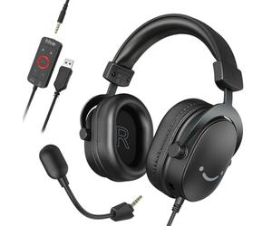 FIFINE Casque Gamer PC, Casque Gaming avec Micro pour PS4 PS5 Xbox Switch, avec Son Surround 7.1, Microphone détachable, boîtier de Commande, Prise Casque 3,5 mm