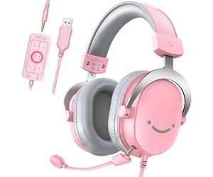FIFINE Casque Gamer PC, Casque Gaming avec Micro pour PS4 PS5 Xbox Switch, avec Son Surround 7.1, Microphone détachable, boîtier de Commande, Prise Casque 3,5 mm