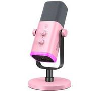 FIFINE Dynamic Microphone USB/XLR avec Mute Tactile, Prise Casque et Contrôles I/O - Ampligame AM8 - Rose Rose G