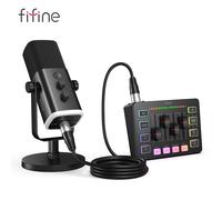 FIFINE-Ensemble audio de jeu, microphone/centre commercial/casque pour streaming, podcasting, pour Youtube/OBS/Tiktok/X/Instagram - AM8/H9/SC3 AM8TW-SC3W-L9