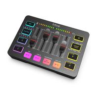 FIFINE Gaming Audio Mixer Streaming RGB PC Mixer avec interface micro XLR, noir