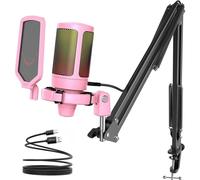FIFINE Gaming Microphone PC avec bras Microphone USB pour podcast streaming studio