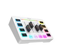 FIFINE Gaming USB Mixer avec 4 canaux/interface microphone XLR/RGB, table de mixage sonore pour jeux, podcasts, streaming AmpliGame SC3W SC3