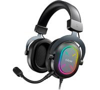 Fifine H6X Casque de jeu professionnel USB RGB noir