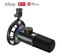 Fifine K658 Microphone Usb Pour Pc Et Ordinateur Portable,Micro De Jeu Avec Tap-To-Muet,Éclairage Rvb,Prise Casque,Pour Diffusion/Enregistrement.