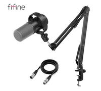 FIFINE - kit de casque de mixage Audio pour Microphone Podcast, avec bras de flèche pour PC, Microphone de Studio d'enregistrement pour Youtube-K688/H8/Ampli1 K688 - Ampli1 - L9