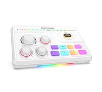 FIFINE Mélangeur audio pour jeu avec bouton de volume surround 7.1 canaux, bouton de volume, chat vocal, mixeur d'ordinateur RVB avec interface microphone XLR compatible avec TV PlayStation pour