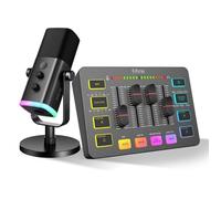 FIFINE Micro dynamique de streaming USB/XLR, mixeur audio de jeu, mixeur PC RGB
