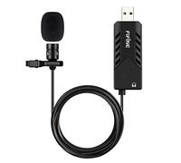 Fifine Micro USB Lavalier à condensateur cardioïde Plug and Play Micro USB avec carte son pour PC et Mac. (K053)