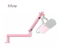 FIFINE Microphone Boom à profil bas, bras de micro réglable en métal avec gestion des câbles/pince en C pour le streaming AM8, K688-BM88P-rose BM88W