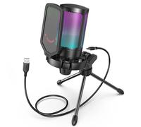 Fifine Microphone De Jeu À Condensateur Usb,Pour Pc Ps4 Ps5 Mac Avec Support Anti-Choc Et Contrôle De La Gain Pour Podcasts,Ampligame A6V.Black.