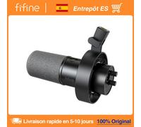 FIFINE-Microphone dynamique USB/XLR, avec support antichoc, silencieux tactile, prise casque et contrôle du volume, pour PC ou carte son statique-K688 K688