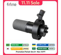 FIFINE-Microphone dynamique USB/XLR avec support antichoc, silencieux tactile, prise téléphonique pour sauna, contrôle du volume, PC ou carte son statique, K688 BLANC