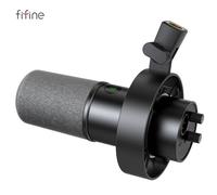 Fifine-Microphone Dynamique Usb/Xlr Avec Support Antichoc,Silencieux Tactile,Prise Téléphonique Pour Sauna,Contrôle Du Volume,Pc Ou Carte Son Statique,K688.Black.