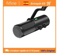 FIFINE-Microphone dynamique USB/XLR pour enregistrement, micro antibruit de studio avec bouton de gain, bouton muet pour centre commercial PC-Amplitank Tank3 Tank3