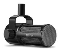 FIFINE Microphone dynamique XLR, microphone vocal de studio pour enregistrement, microphone baladodiffusion XLR entièrement en métal avec amplificateur moyen, filtre à coupe basse pour voix off,