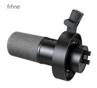 FIFINE Microphone USB/XLR dynamique avec bouton de Gain/tactile-muet/prise casque, micro d'enregistrement pour carte son PC Streaming-K688W blanc K688