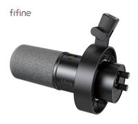 FIFINE Microphone USB/XLR dynamique avec bouton de Gain/tactile-muet/prise casque, micro d'enregistrement pour carte son PC Streaming-K688W blanc (K688)