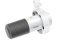 FIFINE Microphone USB/XLR dynamique avec bouton de Gain/tactile-muet/prise casque, micro d'enregistrement pour carte son PC Streaming-K688W blanc (K688w)