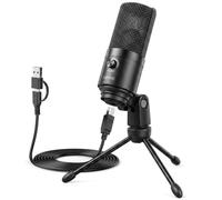 FIFINE USB Micro PC à Condensateur, Microphone Gamer pour Ordinateur PS4/PS5, Micro de Bureau de Studio Streaming Mac Windows - K669B